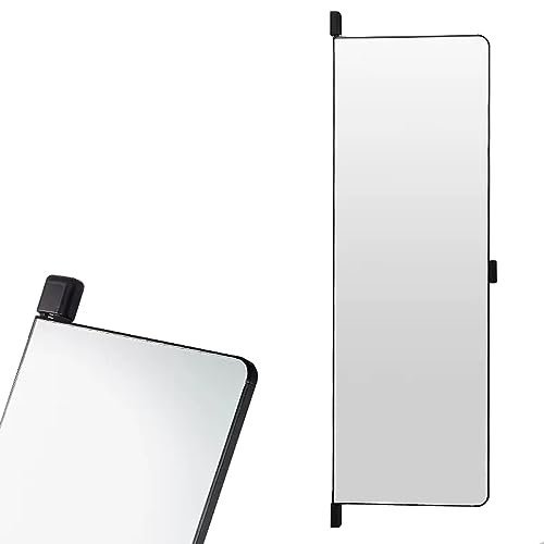 NTEBGHGAA Ganzkörper-Spiegelschrank mit drehbarem Push-Pull-Design, schwarzer Faltschrank mit eingebautem, ausziehbarem, verstecktem Spiegel, 90 cm von NTEBGHGAA