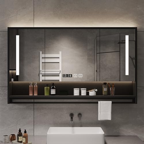 NTEBGHGAA Moderner LED-Badezimmerspiegelschrank mit Sensor-Touch-Türen zur Wandmontage und verstellbaren Regalen. Handtuchhalter im Lieferumfang enthalten NTEBGHGAA Moderner LED-Badezimmerspiegelschrank mit Sensor-Touch-Türen zur Wandmontage und verstellbaren Regalen. Handtuchhalter im Lieferumfang enthalten von NTEBGHGAA
