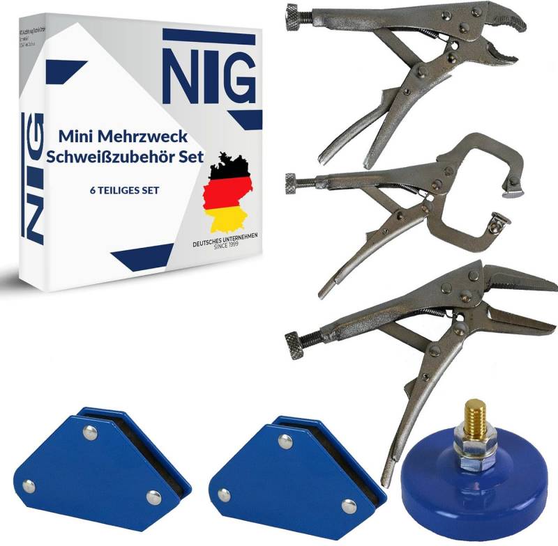 NTG Nutzfahrzeug Technik GmbH Elektrowerkzeug-Set Mini Mehrzweck Schweißzubehör Set, 2x Magnet-Schweißwinkel von NTG Nutzfahrzeug Technik GmbH