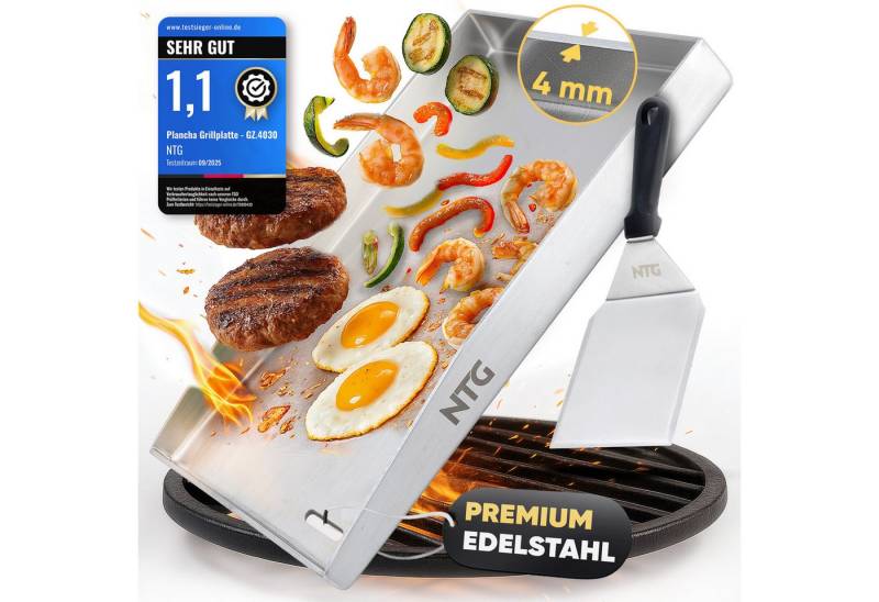 NTG Nutzfahrzeug Technik GmbH Grillplattenaufsatz Plancha Grillplatte Edelstahl 40×30cm Spachtel I Rostfrei+formstabil NTG Nutzfahrzeug Technik GmbH Grillplattenaufsatz Plancha Grillplatte Edelstahl 40×30cm Spachtel I Rostfrei+formstabil von NTG Nutzfahrzeug Technik GmbH