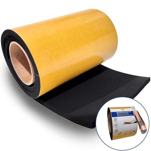 Zellkautschuk Dämmmatte, Schaumstoff Moosgummi Dichtung Schwarz, EPDM-Gummi - Selbstklebend für Böden, Wände und Fahrzeugschutz (20cm x 1m x 3mm) von NTG-SOLUTIONS