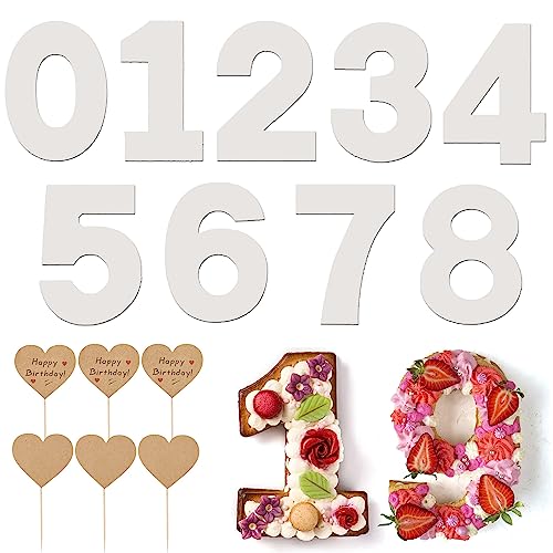 14 PCS Backform Zahlen 10 Zoll 0-8 Kuchenform Zahlen Set Torte Zahlen Vorlage Zahlenform Cake Number Mould für Hochzeit Geburtstag Jahrestag Tortendekoration 3 Love Vellum +3 DIY Love Vellum von NTGRTY