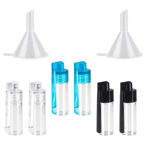 NTGRTY 8 Stück Gewürzpulver Werkzeug mit Löffel 51 mm Glasflasche,Mini Flaschen Zum Befüllen,Kleine Flaschen Zum Befüllen mit Min Trichter,kleine Aufbewahrungsflasche für OutdoorPulver,Reagenten von NTGRTY