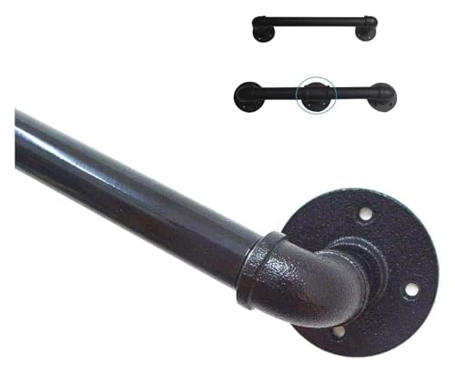 Handläufe, schwarzer Handlauf für Treppen, Innen- und Außenstufen, Stützstange für ältere Menschen, Schmiedeeiserne Geländer für Garage und Terrasse, Wandmontage (Größe: 8 ft) von NTIYOU