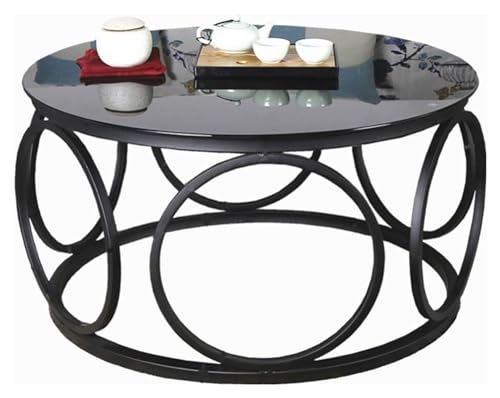 NTIYOU Beistelltische für Wohnzimmer, Beistelltisch, rund, modern, mit 8 mm dicker Platte aus gehärtetem Glas, Möbel (Größe: Ø80 x 45 cm) von NTIYOU