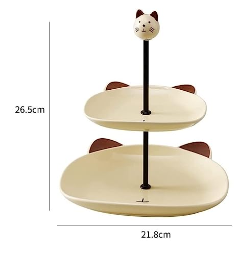 NTIYOU Obstschalen Doppel-Schicht Obst Platte Persönlichkeit Regal Kreative Multi-Schicht Dessert Tisch Display Stand Dessert Gebäck Obst(Yellow) von NTIYOU