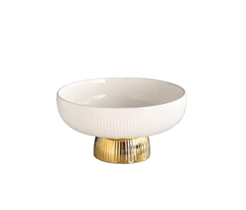 NTIYOU Obstschalen Obstschale Neue Keramik Obstteller Home Wohnzimmer Moderne Couchtisch Obstteller High-End Kreatives Licht Obst(Blanc,S) von NTIYOU