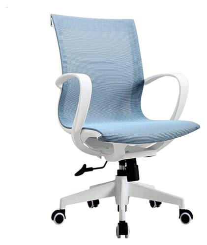 NTIYOU Schreibtischstuhl Ergonomische Büro-Schreibtischstühle mit Armlehnen, höhenverstellbarer Schreibtischstuhl, atmungsaktive Rückenlehne, Lordosenstütze Komfortabel(Blue) von NTIYOU