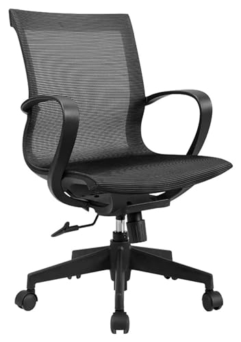 NTIYOU Schreibtischstuhl Ergonomische Büro-Schreibtischstühle mit Armlehnen, höhenverstellbarer Schreibtischstuhl, atmungsaktive Rückenlehne, Lordosenstütze Komfortabel(Noir) von NTIYOU