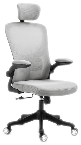 NTIYOU Schreibtischstuhl Ergonomischer Bürostuhl, höhenverstellbar, drehbarer Schreibtischstuhl mit Armlehnen, Computerstuhl, Komfortstühle, Lordosenstütze Komfortabel(A) von NTIYOU