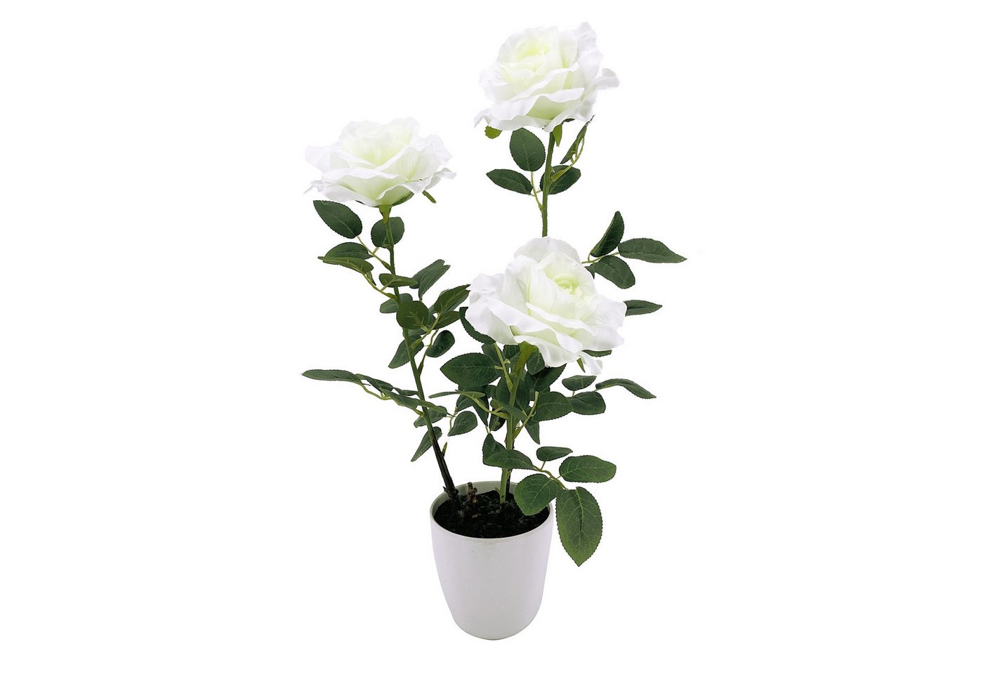 Kunstblume Kunstblume Rosen im Topf Leilani Rose, NTK-Collection, Höhe 48 cm, Kunstpflanze Dekoration Rosentopf von NTK-Collection