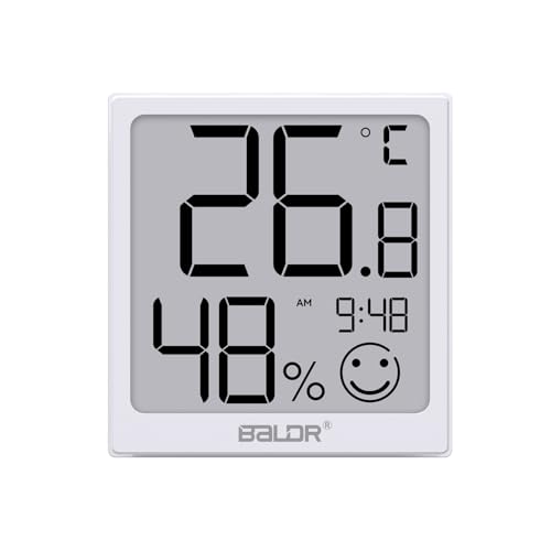 BALDR Wetterstation mit Hygrometer Feuchtigkeit Digital – Thermometer Innen mit Luftfeuchtigkeitsmesser - Raumthermometer Innen mit Luftqualität Messgerät – Feuchtigkeitsmesser Zimmerthermometer von NTN