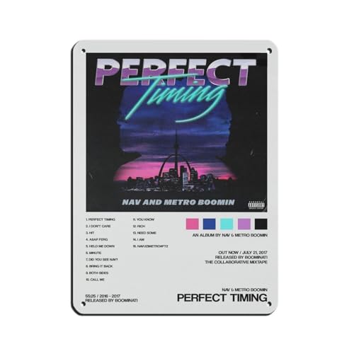 NTRECS Nav & Metro Boomin Perfect Timing Album Cover Poster Blechschild Vintage Metall Pub Club Cafe Bar Home Wandkunst Dekoration Poster Retro 30 x 40 cm von NTRECS