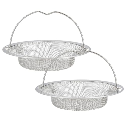 Abflusssieb Edelstahl Rostfrei 2er Set, 1CM Haarsieb Dusche, Waschbecken Sieb Abfluss Spüle, Abfluss-Sieb Sink Strainer für Küche Spülbecken Sieb Verstopfungsschutz Küche Abfluss Spüle von NTRUXZP