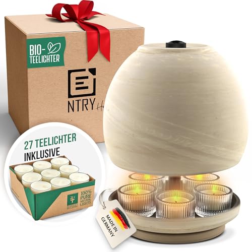 NTRY Home® CandleStove Teelichtofen - Stil Moon M Ø20 cm - Doppelwandig - Teelichtheizung - Kerzenofen - Tischofen - Tischheizung - Tischwärmer von NTRY Home