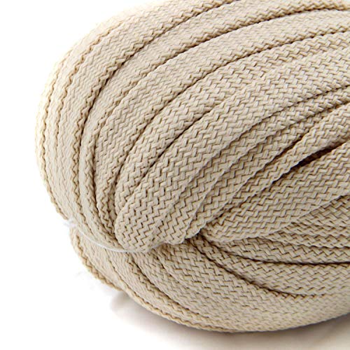 nts Nähtechnik 50m Flachkordel aus Polyester ohne Kern 8mm breit (Beige) von nts Nähtechnik