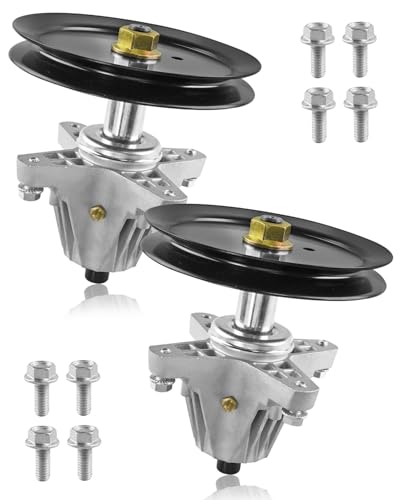 2 Stück 116,8 cm Deckspindel passend für MTD 618-09395 618P09395 Cub Cadet ZT1 ZTS1 46 Craftsman Z5400 Z5450 Troy Bilt Mustang Z46 Rasenmäher, Spindel mit Riemenscheibe von NTSUMI