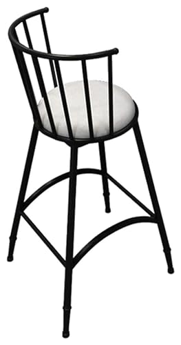 Barhocker Barhocker Höhe Pub Hocker Stühle mit Rückenlehne Metallbeine gepolsterter Sitz Moderne einfache armlose Hocker Home Kitchen Style (Color : Noir) von NTTNL