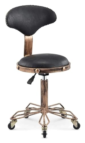 Barhocker Barstühle Barhocker mit hohen Beinen, verstellbarer runder Ledersitz, drehbarer Barhocker, Barstühle im Retro-Design mit stilvoller Rolle Style (Color : B) von NTTNL