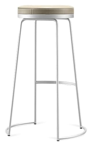 Barhocker Hohe Hocker Schmiedeeiserner Barhocker, atmungsaktiver Barhocker aus PU-Lederkissen, Moderne Barstühle mit starken Stahlbeinen Style (Color : Blanc, Size : 45CM) von NTTNL