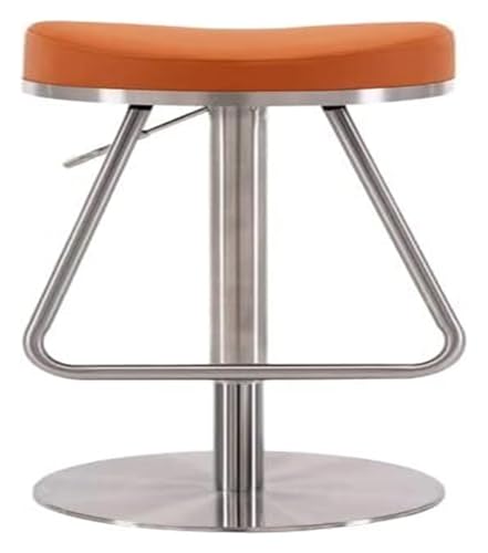 NTTNL Barhocker Drehbarer Barhocker aus PU-Leder, ergonomischer Barhocker, stilvoller, gepolsterter Lounge-Sitz aus Edelstahl mit Fußstütze Style (Color : Orange-) von NTTNL