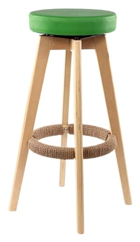 NTTNL Barhocker Massiver Barhocker aus Holz, um 360 Grad drehbarer Barhocker, Stuhl mit handgefertigtem Hanfseil, ergonomischer Sitz mit stabilen Hockerbeinen Style (Color : B) von NTTNL