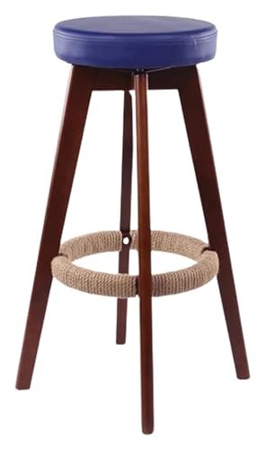 NTTNL Barhocker Massiver Barhocker aus Holz, um 360 Grad drehbarer Barhocker, Stuhl mit handgefertigtem Hanfseil, ergonomischer Sitz mit stabilen Hockerbeinen Style (Color : E) von NTTNL