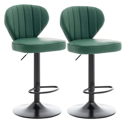 NTTNL Barhocker Set aus 2 Drehstühlen, Barstühlen aus PU-Leder mit Metallbeinen, höhenverstellbaren Barhockern, Küchenhockern im minimalistischen Stil, Style (Color : B) von NTTNL