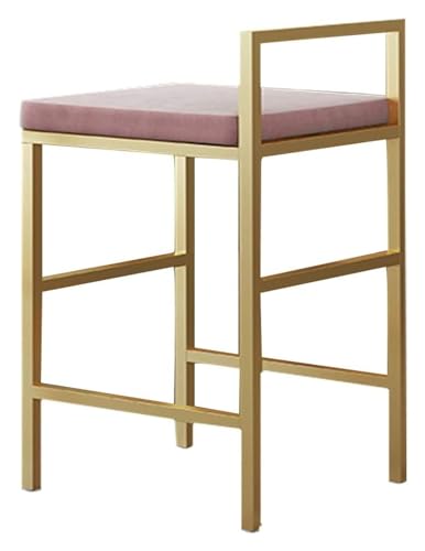 NTTNL Barhocker Stuhl Moderner Pub-Barhocker, Küchenstühle mit goldenen Metallbeinen, modisch gepolsterter Sitz, maximale Belastung 150 kg, Sitzhöhe 65/75 cm Style (Size : Height 65cm(25.6inch)) von NTTNL