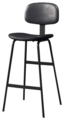NTTNL Barhocker Theken-Barhocker, Kunstledersitz mit hoher Rückenlehne, Fußstütze, Esszimmerstuhl, Wohnmöbel for Küche, Pub, Bistro Style (Color : #3, Size : Height 65cm) von NTTNL