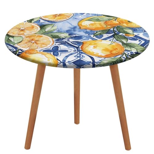NTVOWPZO Runde Tischdecke, rund, mit elastischem Zitronen- und Blau, Outdoor-Tischdecke, runde elastische Tischdecke, abwischbare Tischdecke für Picknick, Camping, Abendessen NTVOWPZO Runde Tischdecke, rund, mit elastischem Zitronen- und Blau, Outdoor-Tischdecke, runde elastische Tischdecke, abwischbare Tischdecke für Picknick, Camping, Abendessen von NTVOWPZO