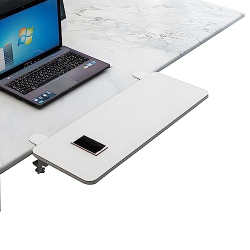 NUACOS Faltbarer Tastaturablage Ergonomische Schreibtisch Verlängerung Mit Klemme Ohne Bohren Unter Tischmontage Schreibtisch Extender Tray,A,75 * 25cm/29.5 * 9.8in von NUACOS