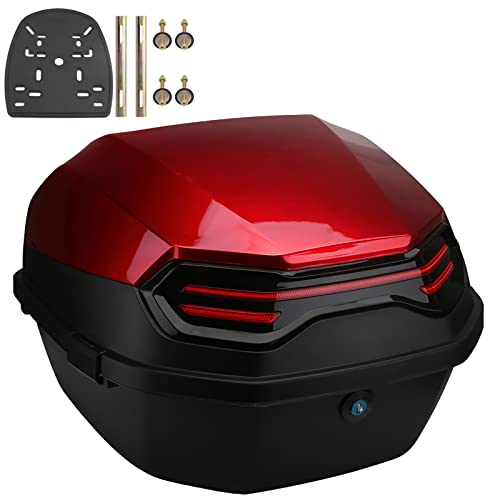 NUACOS Motorrad Kofferraum Universal Top Box wasserdichte Motorrad Heckbox mit RüCken für Roller Moped,H,11 * 15 * 15inch von NUACOS