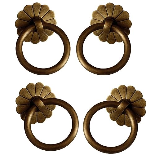 Griffe für Schrank, Stil mit rundem Ring, Zuggriff aus Messing, Retro, langlebige Möbelbeschläge, antike Schubladengriffe für Schränke, Schränke, Garderobenknöpfe Griffe für Schrank, Stil mit rundem Ring, Zuggriff aus Messing, Retro, langlebige Möbelbeschläge, antike Schubladengriffe für Schränke, Schränke, Garderobenknöpfe von NUALLY