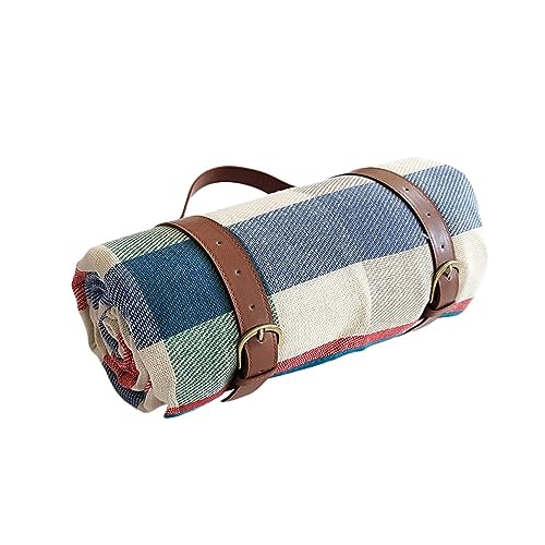 NUALLY Picknickdecken, Im Freien Weich Bequem Wasserdicht PEVA-Rücken Klappbar Tragbar Leicht Verdicken 3-lagig Picknick-Matte for Strand, Campingdecken (Farbe : J, Größe : 79X79in/200X200CM) von NUALLY