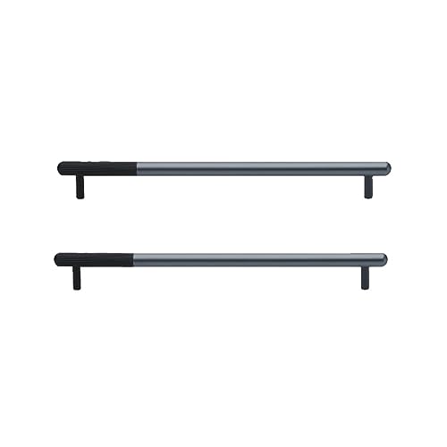 NUALLY Zuggriff für Kabinett Kleiderschrank Schublade Antike Europäische Bar Stil Möbelgriff Hardware mit Schrauben, 2 Stück (Farbe: Schwarzgrau, Größe: Pitch-row 320 mm) von NUALLY