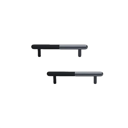 NUALLY Zuggriff für Kabinett Kleiderschrank Schublade Antike Europäische Bar Stil Möbelgriff Hardware mit Schrauben, 2 Stück (Farbe: Schwarzgrau, Größe: Pitch-row 96 mm) von NUALLY