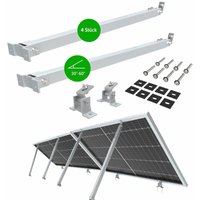 NuaSol Balkonkraftwerkhalterung 2er Set Verstellbare Solarpanel Halterung für PV-Anlagen 4 Stück Neigungswinkel 30-60° Länge einstellbar 700-1291 mm von NUASOL