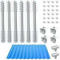 Nuasol - PhotovoltaikTrapezblechdach Montageset Befestigung, Halterung für 2 Module T-Profil 40cm Solarpanel Halterung mit Endklemme & Mittelklemme & Nuasol - PhotovoltaikTrapezblechdach Montageset Befestigung, Halterung für 2 Module T-Profil 40cm Solarpanel Halterung mit Endklemme & Mittelklemme & von NUASOL