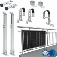Nuasol - Balkonkraftwerkhalterung Geländer Befestigung 2 Solarmodule Photovoltaik von NUASOL
