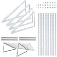 Nuasol - Halterung für Solarpanel Aufständerung bis 118 cm Flachdach pv Solarmodul Verstellbar 0-90° 2er Set Aluminium Montagematerial von NUASOL