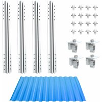 Nuasol - PhotovoltaikTrapezblechdach Montageset Befestigung, Halterung für 1 Modul T-Profil 40cm Solarpanel Halterung mit Endklemme & Schrauben für von NUASOL