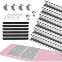 Nuasol - PhotovoltaikTrapezblechdach Montageset Befestigung, Halterung für 2 Module U-Profil 20cm Solarpanel Halterung mit Endklemme & Mittelklemme & von NUASOL
