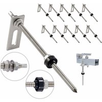 Nuasol - Stockschraube mit Adapterblech M10 x200mm aus Edelstahl - 10er Pack von NUASOL
