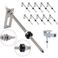 Nuasol - Stockschraube mit Adapterblech M10 x250mm aus Edelstahl - 10er Pack von NUASOL