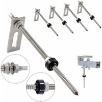 Nuasol - Stockschraube mit Adapterblech M10 x250mm aus Edelstahl - 4er Pack von NUASOL