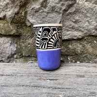 Einzigartig Gestaltete Handgemachte Sgraffito-Keramik-Tasse - Keramik Steingut Kaffee Geschenk Sgraffito-Tasse Kaffeetasse Urlaub Weihnachten von NUAtelierStudio