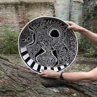 Einzigartige Handgemachte Sgraffito Keramik Schale - Esszimmer Dekoration Dekorative Design Unikat Kunst Geschenk von NUAtelierStudio