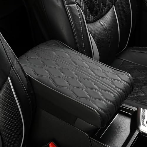 NUBHYYIO Auto Mittelkonsole Armlehne Kissen Für MG ZS Facelift 2022 2023 2024 (Schaltgetriebe), Universal Leder Armlehnenkissen Mittelarmlehne Schutzhülle Matte wasserdichte Armlehnenbezug Zubehör von NUBHYYIO