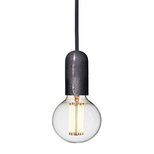 NUD Collection Lampenfassung mit Kabel - ohne Leuchtmittel - Cast Iron/Gusseisen - Asphalt/schwarz-grau - 3m von NUD